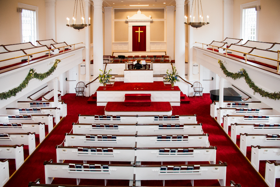 St Gabriel Community Church G1 — church interior pews